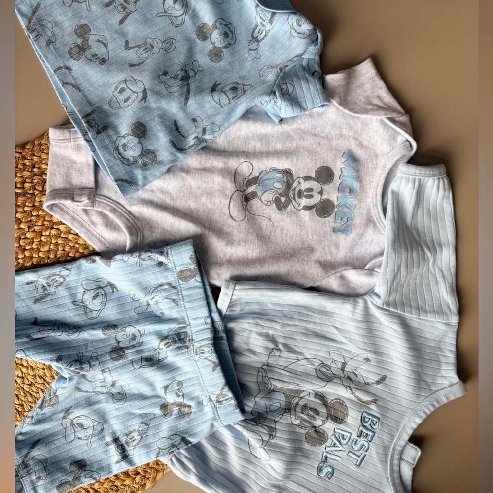Disney Blue and Gray Mickey Mouse outfits Tops Trio for Kids